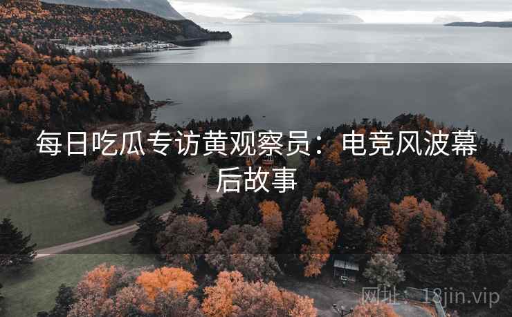 每日吃瓜专访黄观察员：电竞风波幕后故事